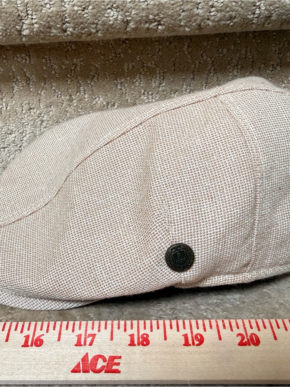 Men's Beige Linen Newsboy Cap - Classic Ivy Flat Hat